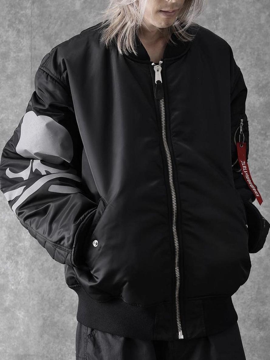 MMJ FW24 Heavyweight Padded Flight Bomber - Mastermind Black Military Jackets