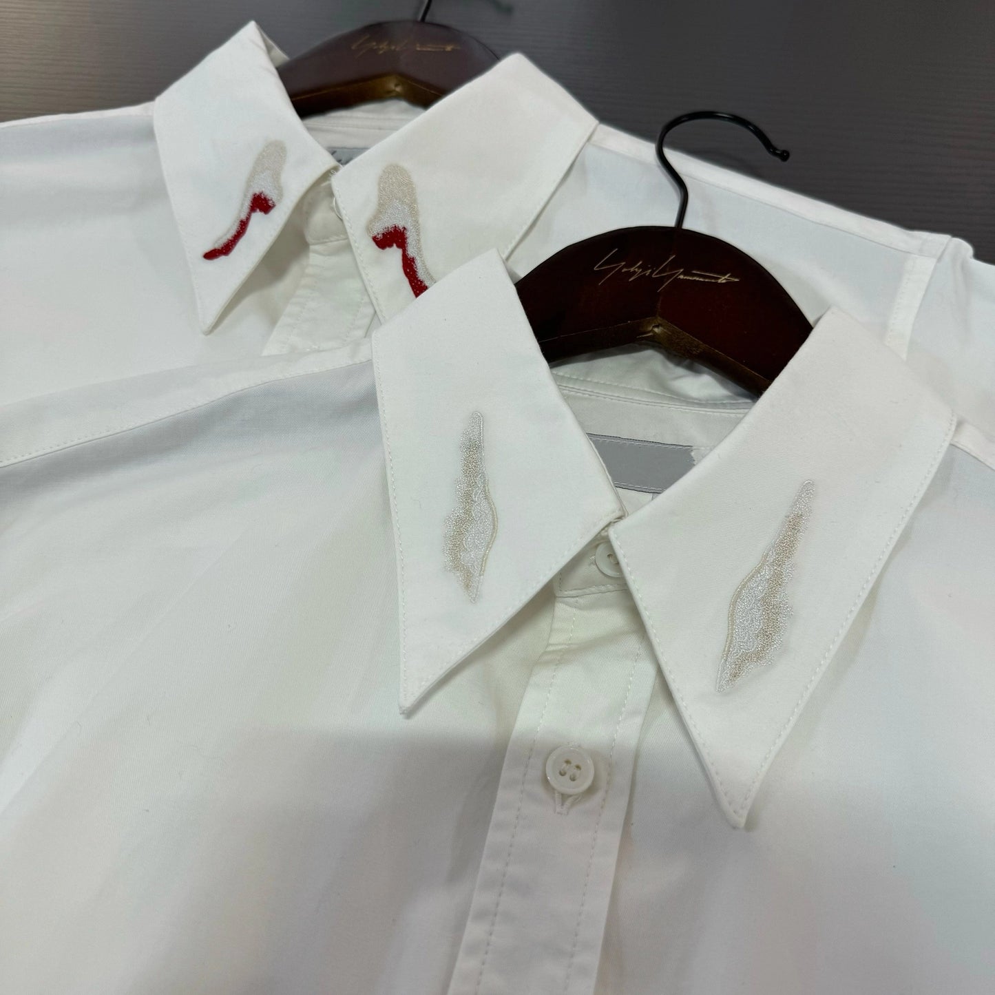 Self-made Yohji Dark Angel Wing Shirt – 02AW Archive Embroidered Design
