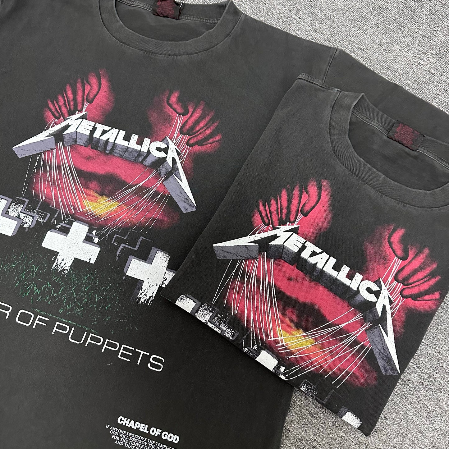 Remake Limited Metallica Master Of Pupperts - Custom Dyed Circular Knit T-Shirts