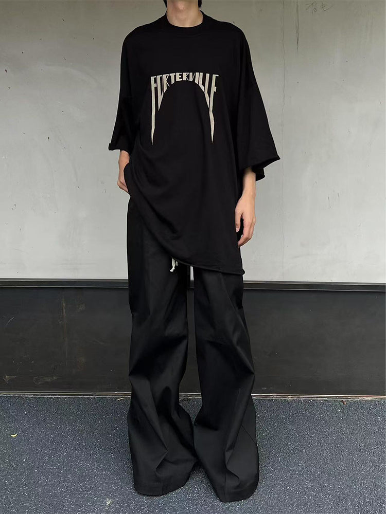 Dark Avant-garde Rick Owen Vibe High-Street Tee – Oversized Cotton Short Sleeve