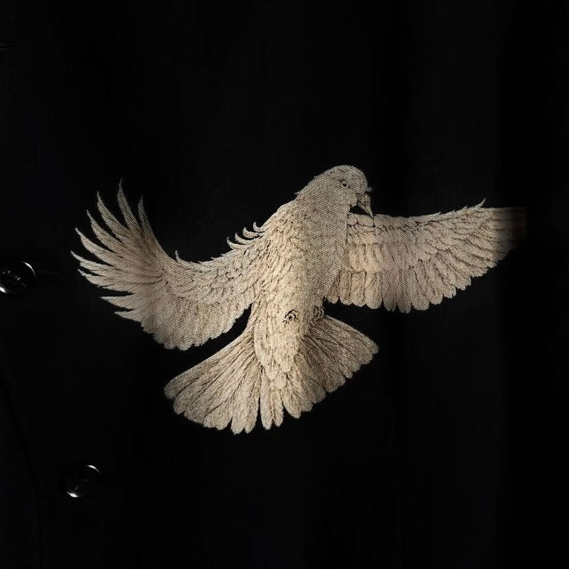 Yohji AW08 'Broken Soldier' Jacket - Pigeon Print Kendo-Style Blazer