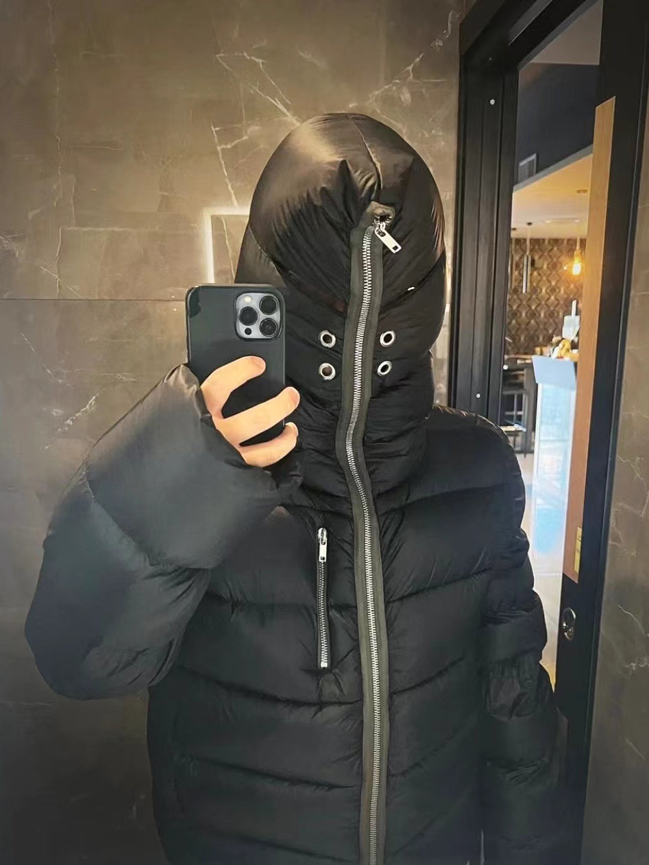 FROM THE STREET 24FW RO Masked Puffer Coat – Zip-Up Hooded Down Jacket Unisex