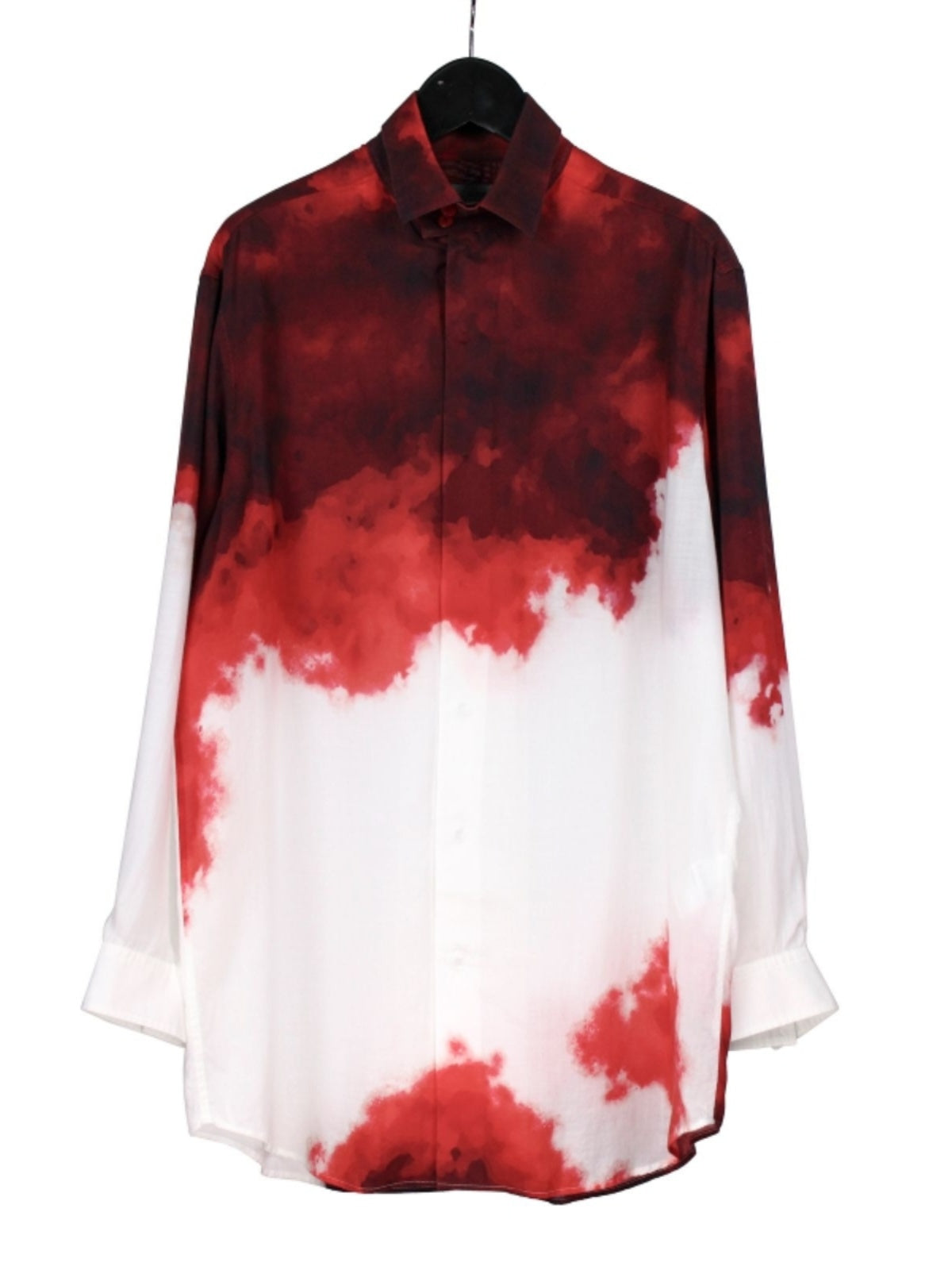 donclickin Yohji 24AW Gradient Tie-Dye Shirt – Cotton Red Ombre Design