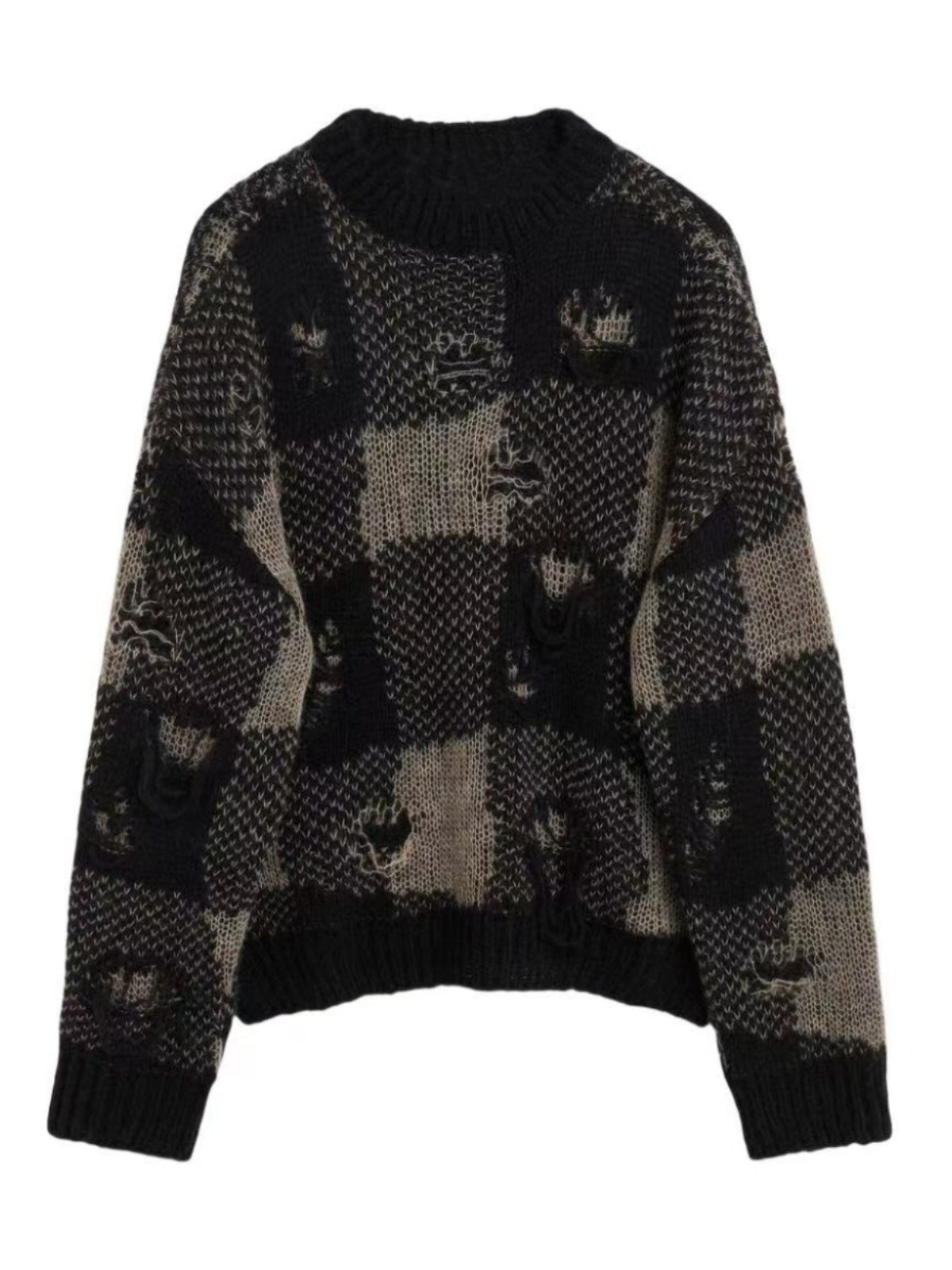 donclick Our Legacy 24FW Distressed Knit Sweater -Round Neck Destroyed Pullover