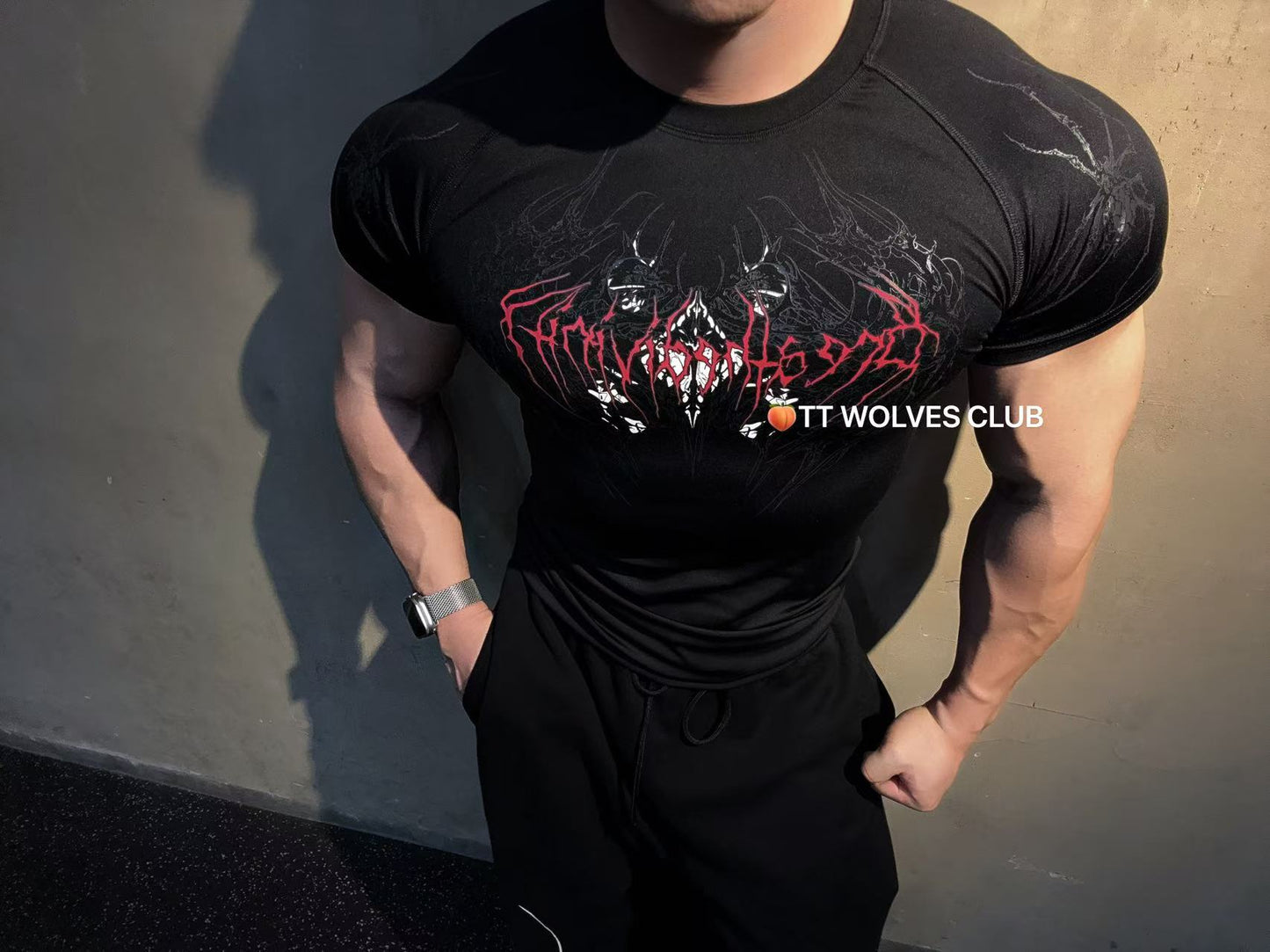 Breathedivinity Gothic Fitness Tee - Moisture-Wicking Stretch Short Sleeve