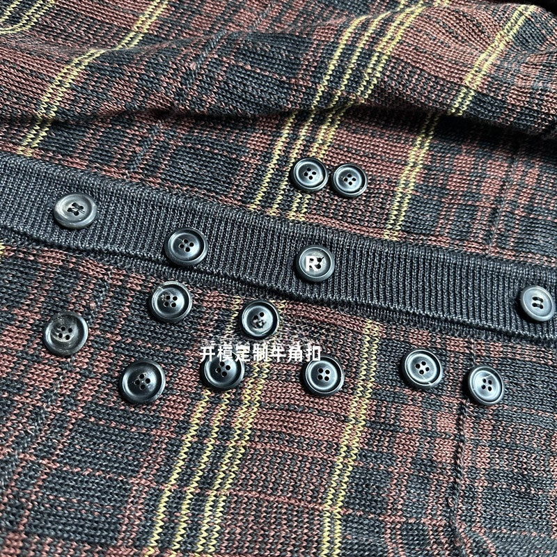 Self-made Our Legacy Evening Polo Hemp Check Knitwear - Malard Colorway Striped