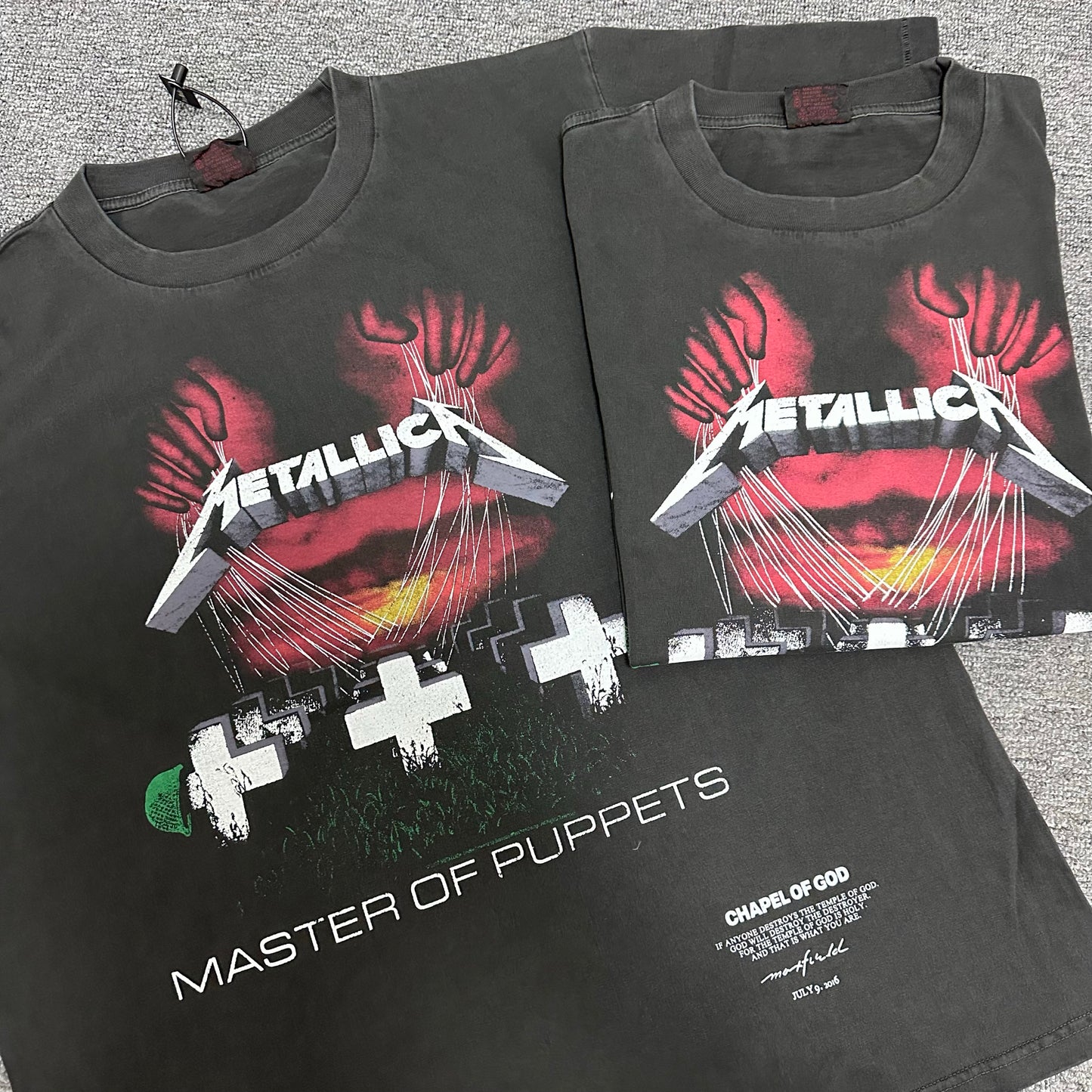 Remake Limited Metallica Master Of Pupperts - Custom Dyed Circular Knit T-Shirts
