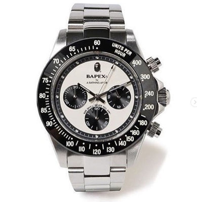Self-made BAPEX TYPE 3 Triple-Eye Primate Head Watch - Panda Dial Quartz Chronograph