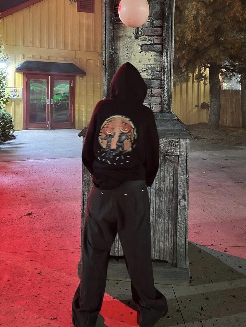 Self-made Vetements AW20 'Hocus Pocus' Pumpkin Print Zip Hoodie - Opium Pullover