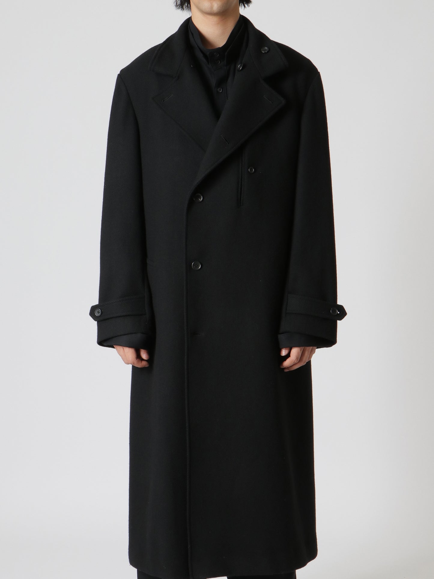 Donclickin Yohji 24AW"老虎残夢" Embroidered Overcoat - Dark Wool Coat