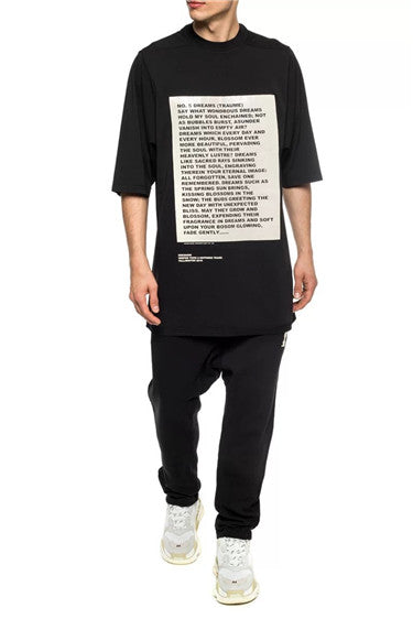 Self-made Dark Avant-garde Rick Owen Slogan RO Print Oversized Short Sleeve Tee
