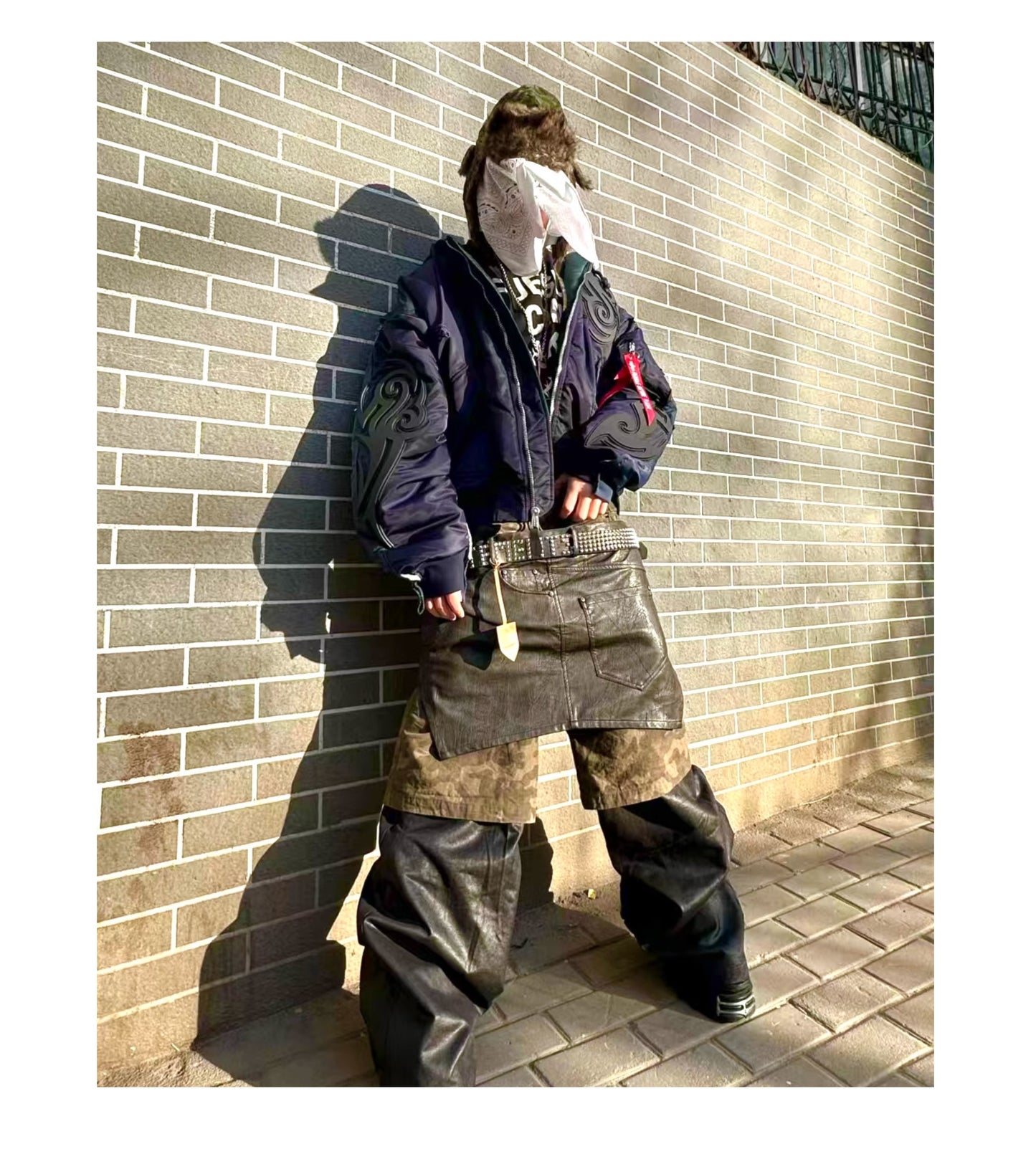 Custom-made 19AW Alpha Industries Vetements Tribal Bomber Blue Padded Jacket