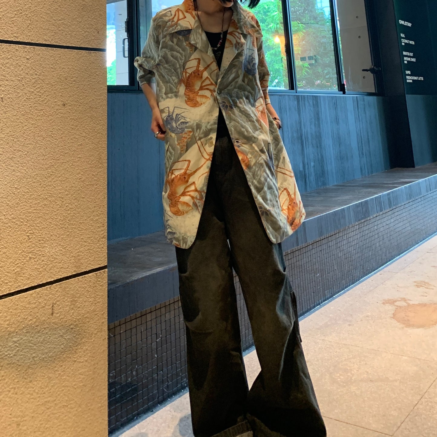 Self-made Yohji 97ss Archive Collection -Ink Lobster Hawaiian Shirt Suit Jackets