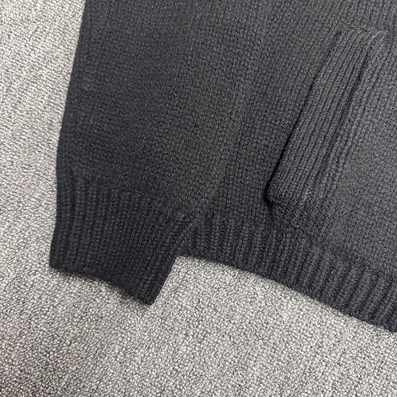 Our Legacy Vibe Double-Zip Wool Knit Sweater – Cropped Wide-Fit Half Turtleneck