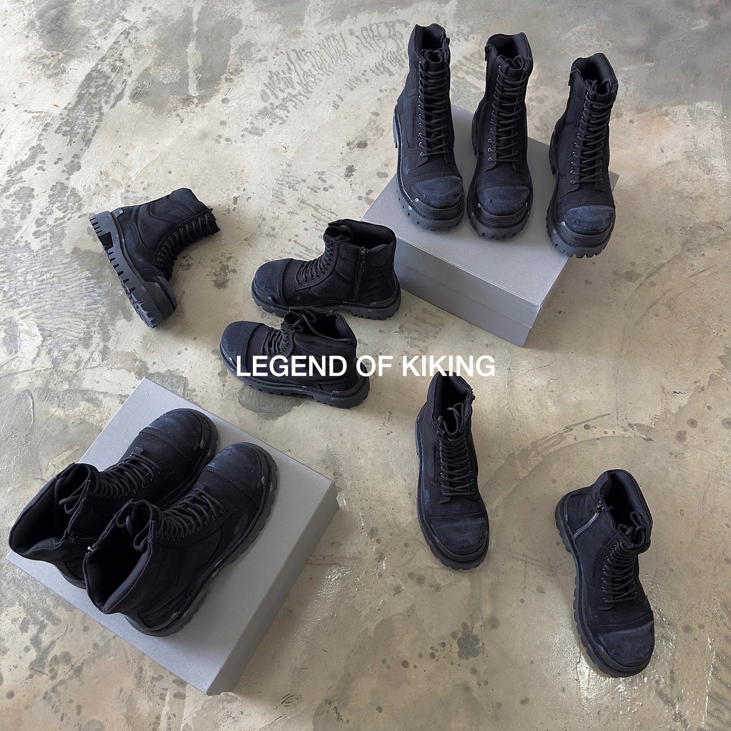 Self-made DEMNA Runway Distressed Handmade Parisian Ankle Combat Martin Boots