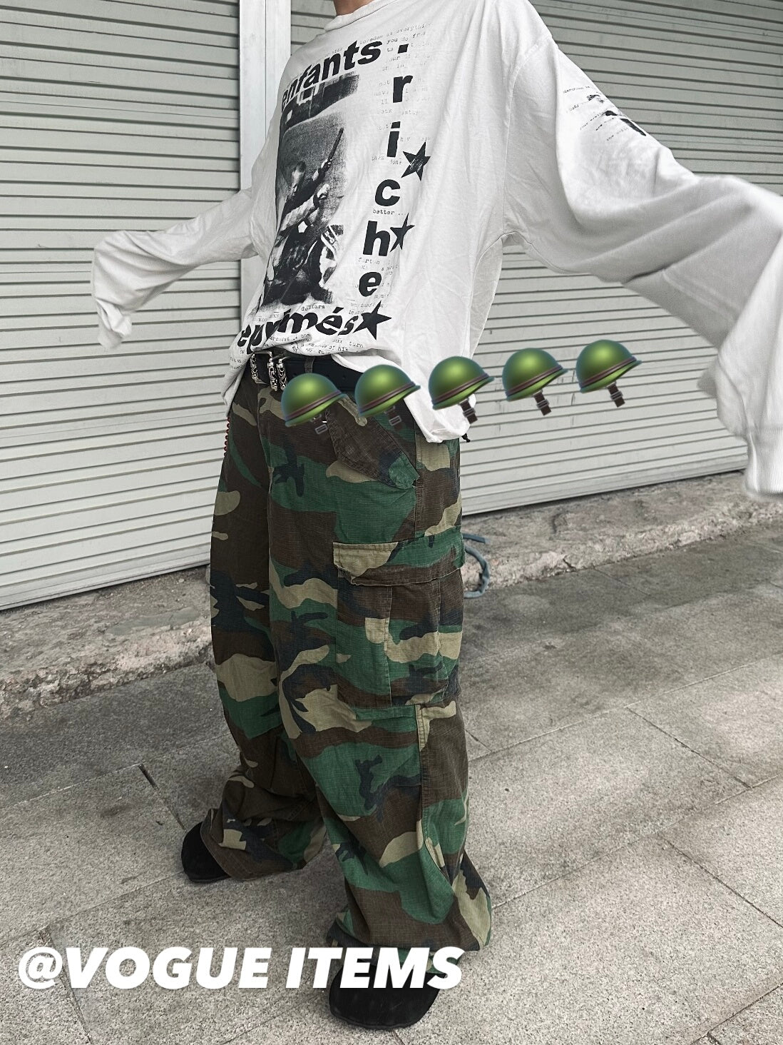 Vintage M65 Remake Camo Work Pants - Baggy Wide-Leg Trousers Playboi Carti