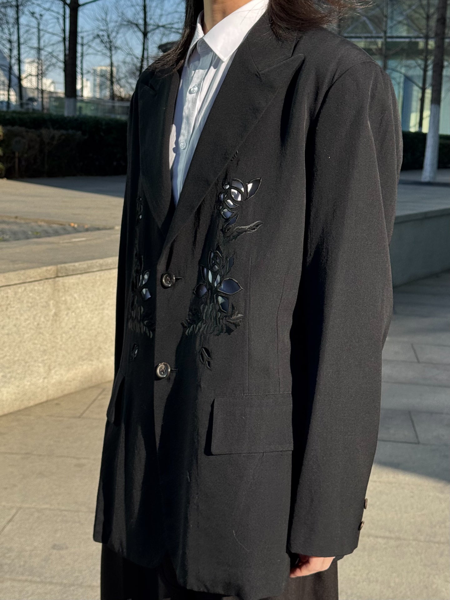 Self-made Yohji 'Flower & Youth' Wool Blazer - Lotus Cut-Out Detailing