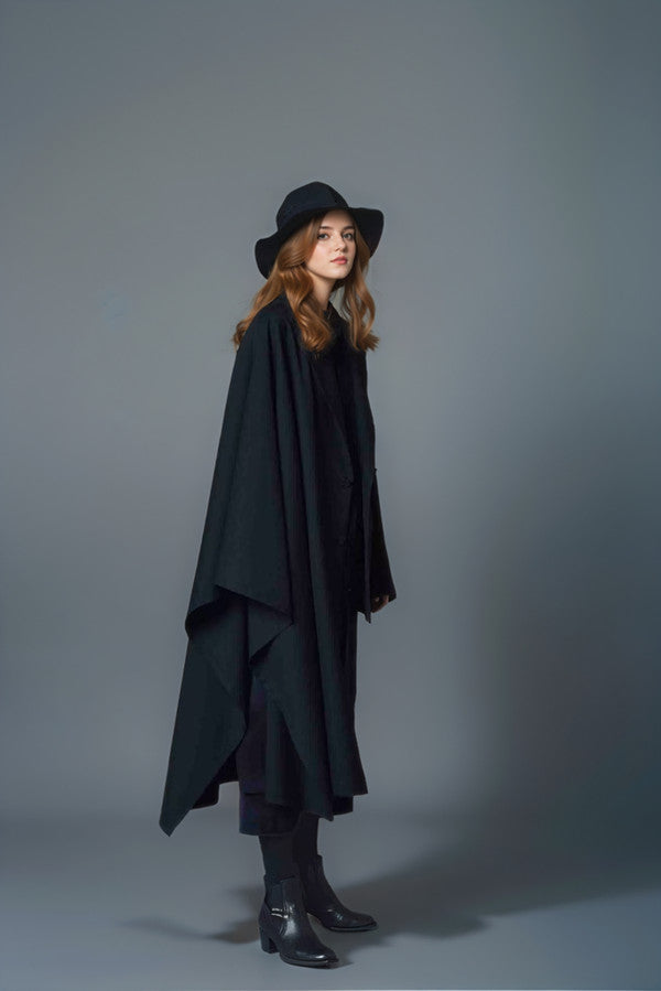 Yohji One Sleeve Cape Avant-garde Blazer - Minimal Asymmetric Black Suit Coats