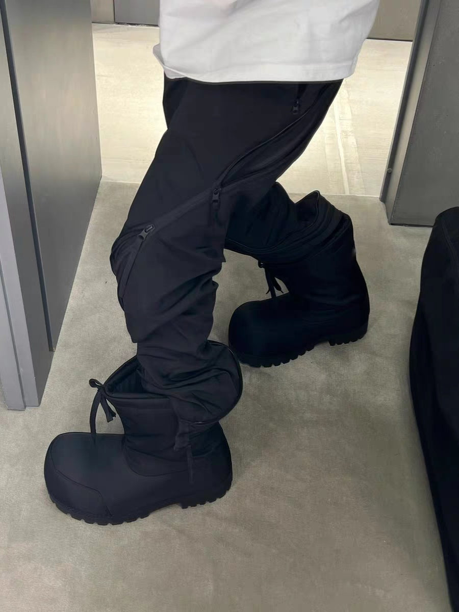 Self-made Parisian Snow Boots Ski Waterproof Anti-Slip Big Head Short Boots