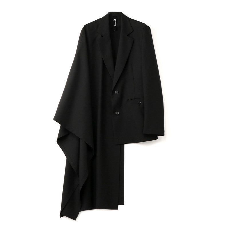 Yohji One Sleeve Cape Avant-garde Blazer - Minimal Asymmetric Black Suit Coats