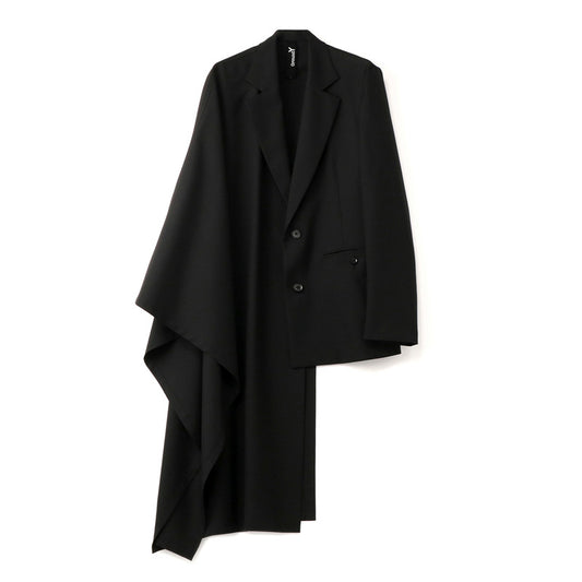 Yohji One Sleeve Cape Avant-garde Blazer - Minimal Asymmetric Black Suit Coats