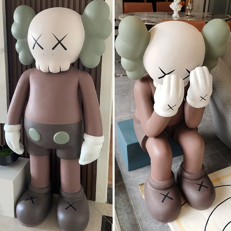 KAWS Giant Sitting Bearbrick Statue - Sesame Art Street Floor-Standing Decor