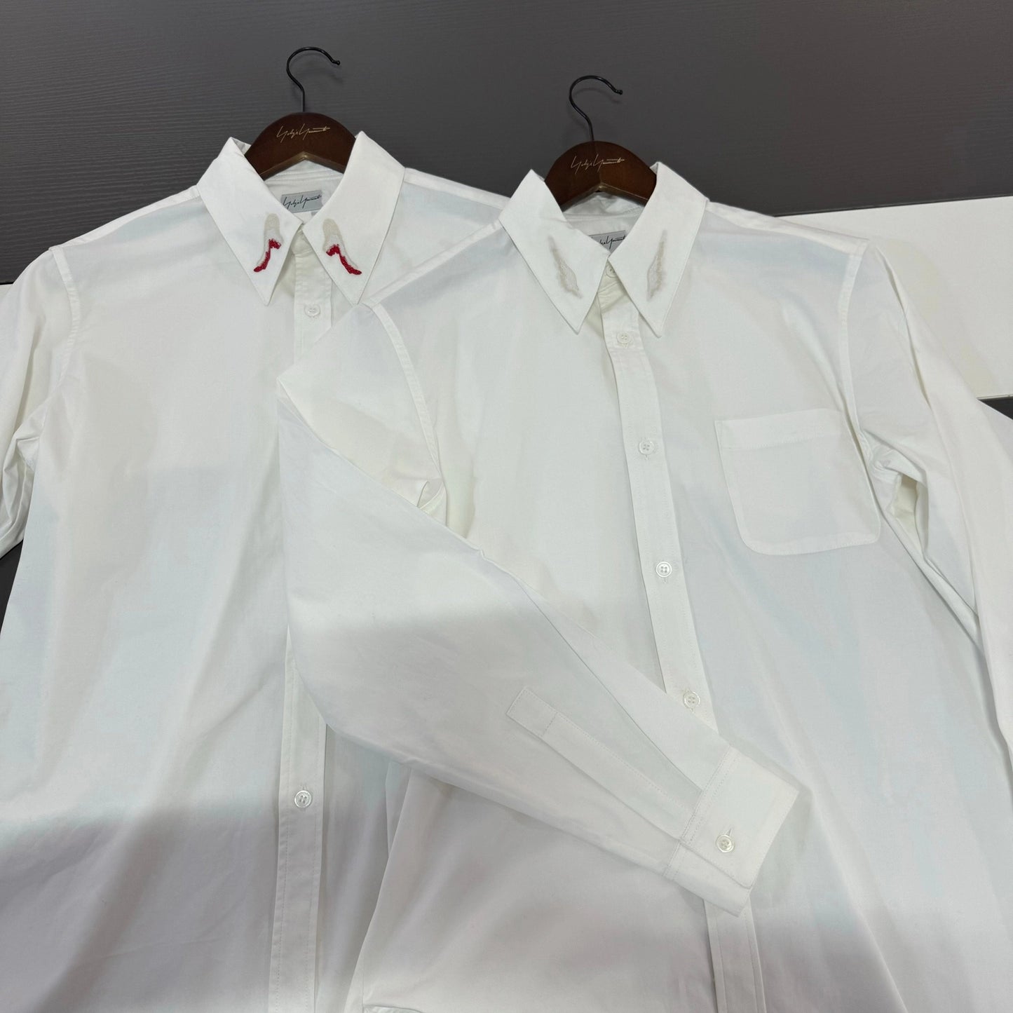 Self-made Yohji Dark Angel Wing Shirt – 02AW Archive Embroidered Design