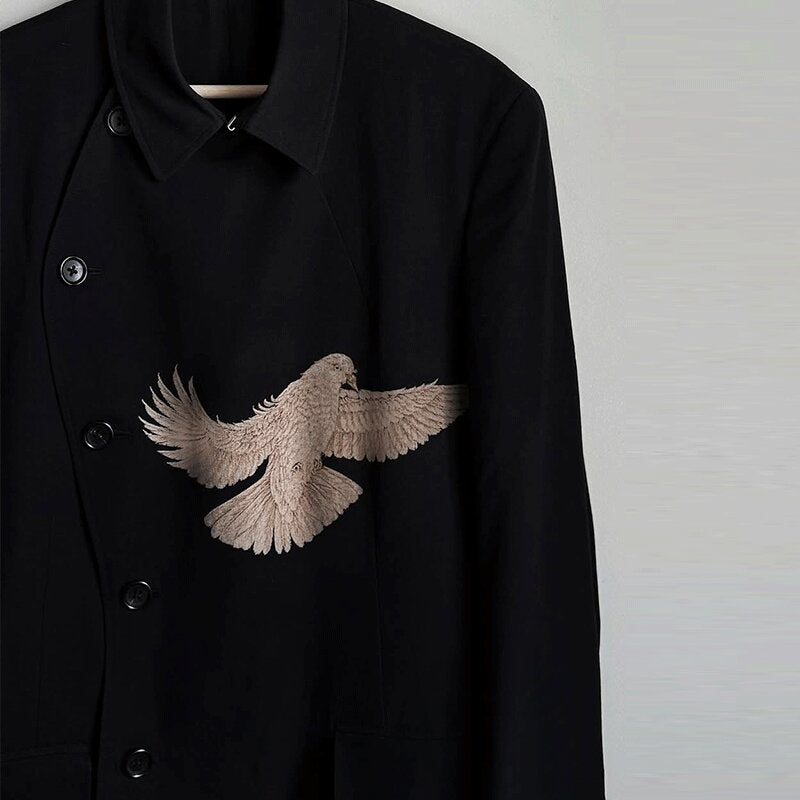 Yohji AW08 'Broken Soldier' Jacket - Pigeon Print Kendo-Style Blazer
