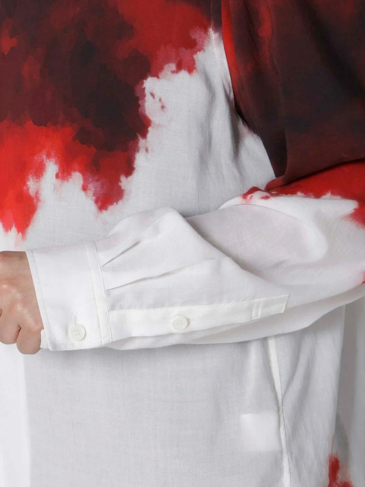 donclickin Yohji 24AW Gradient Tie-Dye Shirt – Cotton Red Ombre Design