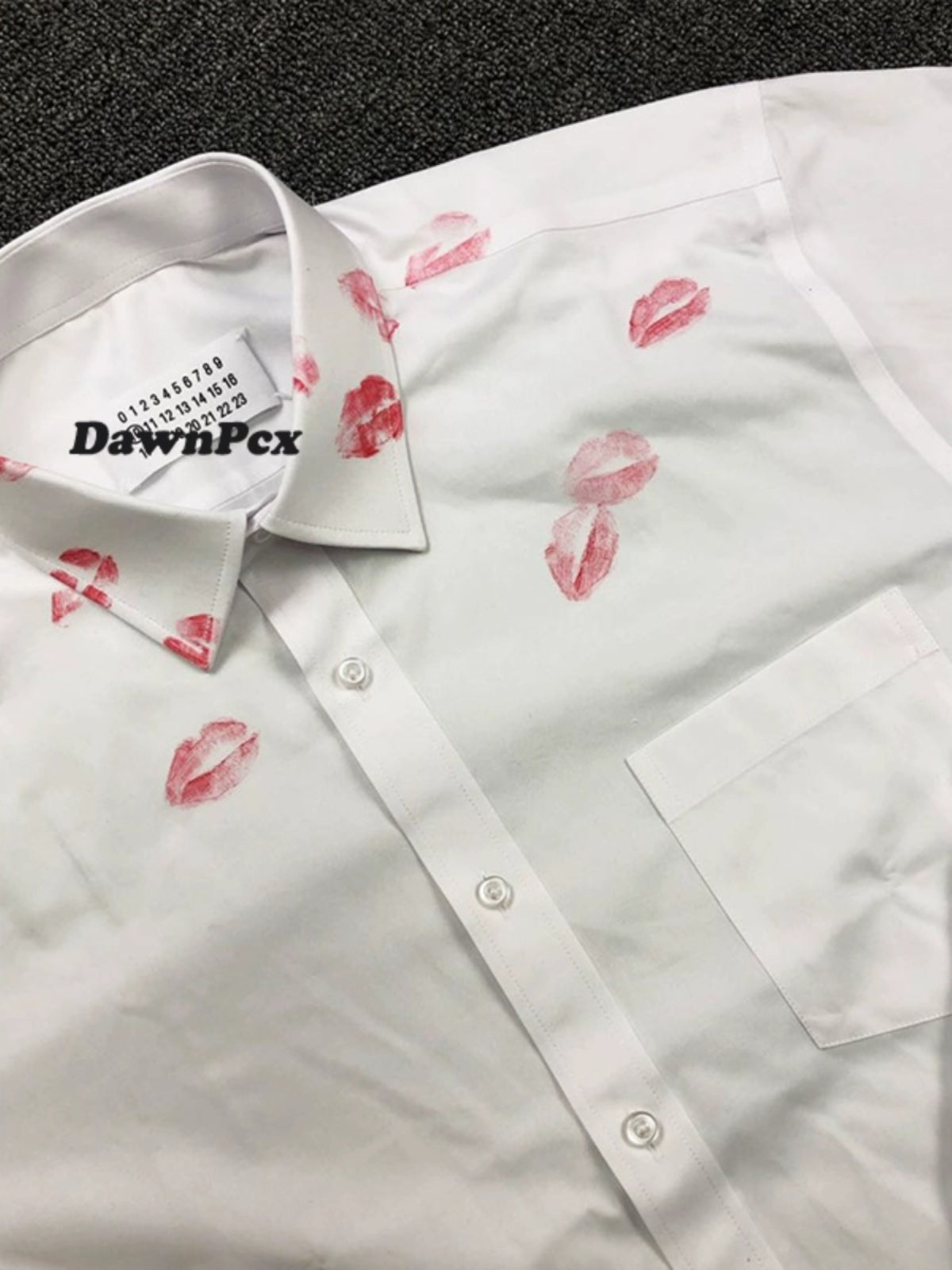 Self-made Maison Red Lips Print Shirt - Pure Cotton Margiela External Stitching