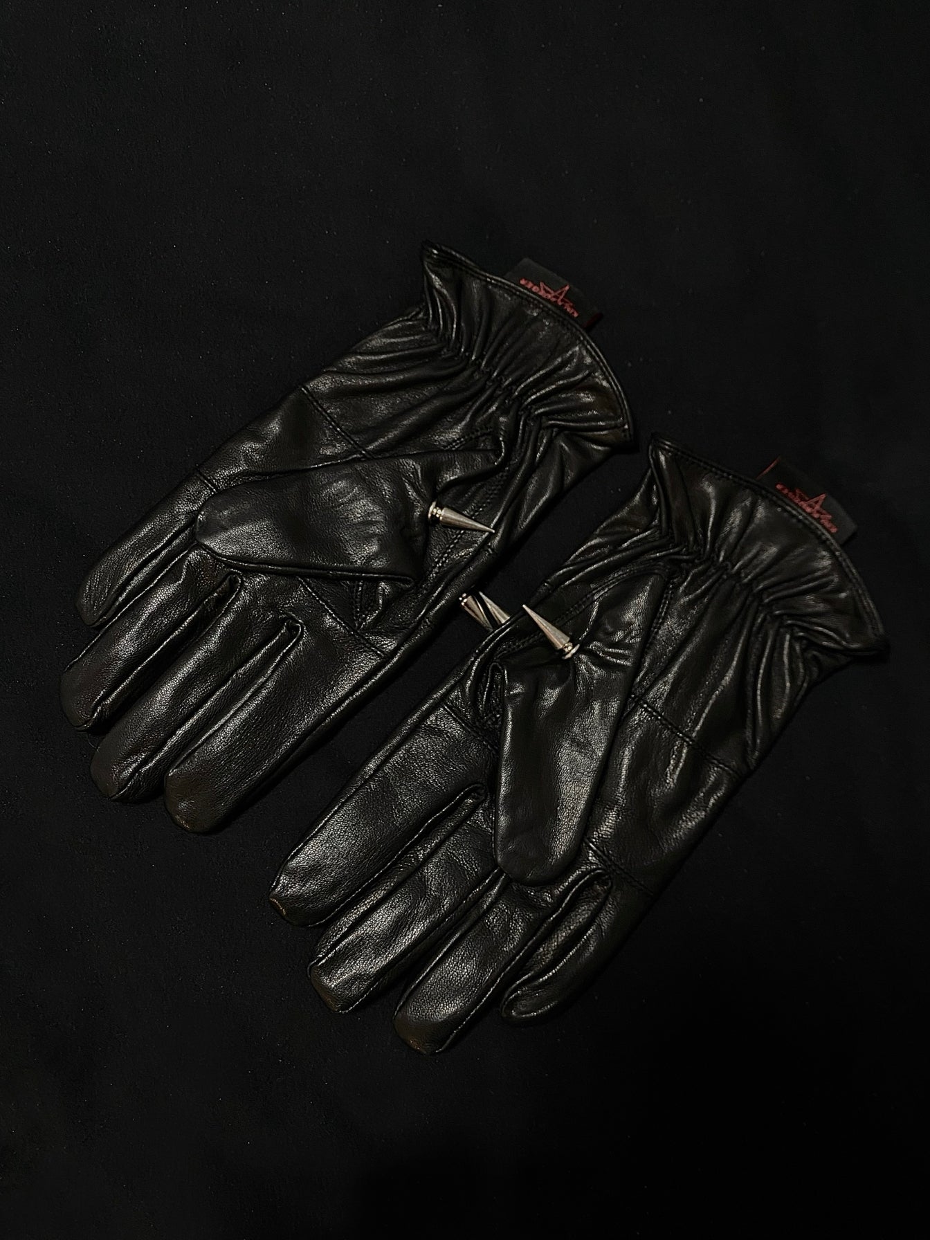 Kim Krueger Opium Punk Gloves - Heavy Studded Goat Leather Biker Jerry Edition