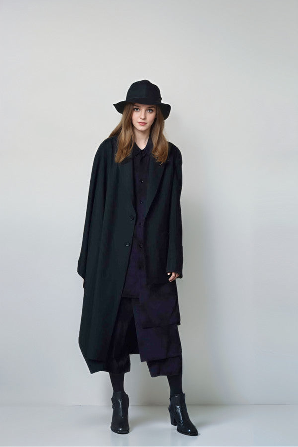 Yohji One Sleeve Cape Avant-garde Blazer - Minimal Asymmetric Black Suit Coats