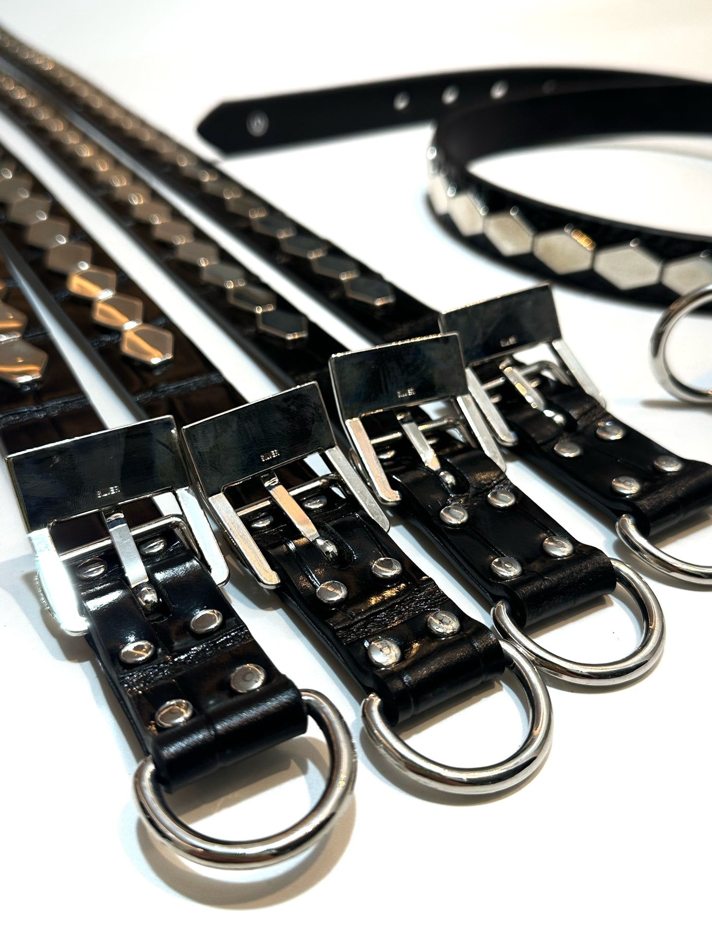 UNDERCOVER AW06 AFFA Archive Belt Scale-Embossed Crocodile Leather Armor Plating