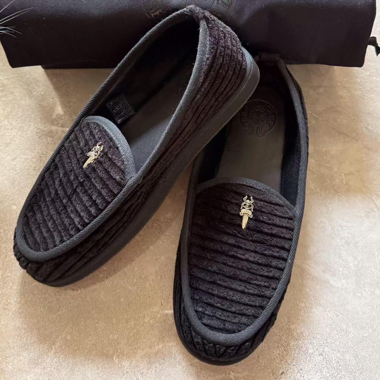 Self-made Dagger Loafer - Chorme 925 Silver Accent Black Corduroy Slip-On