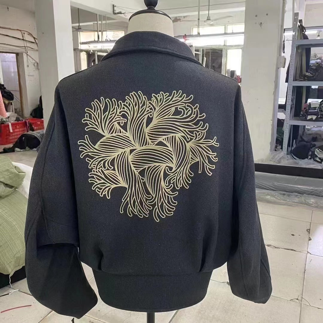Self-made Nemeth Rope-Knit Back Wool Jacket - Curved Blade Design Coat