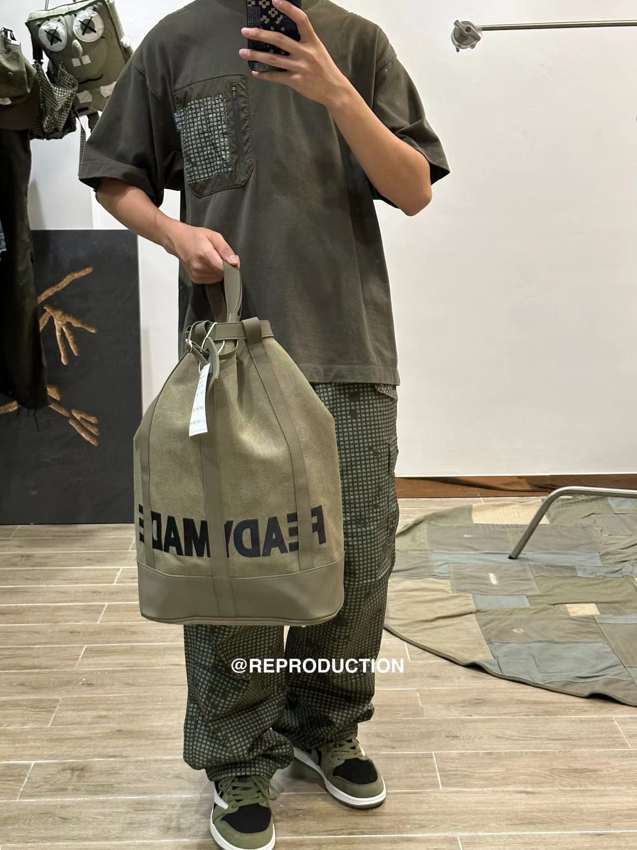 Handcrafted Readymade Embroidered Pool Bucket Bag – Handmade Unisex Shoulder bag