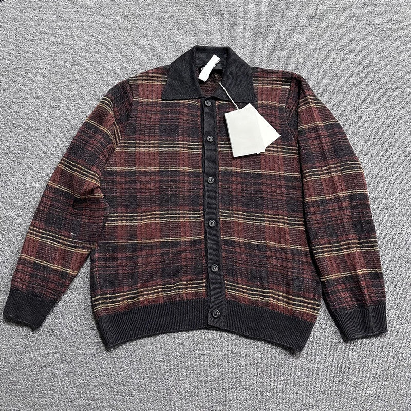 Self-made Our Legacy Evening Polo Hemp Check Knitwear - Malard Colorway Striped