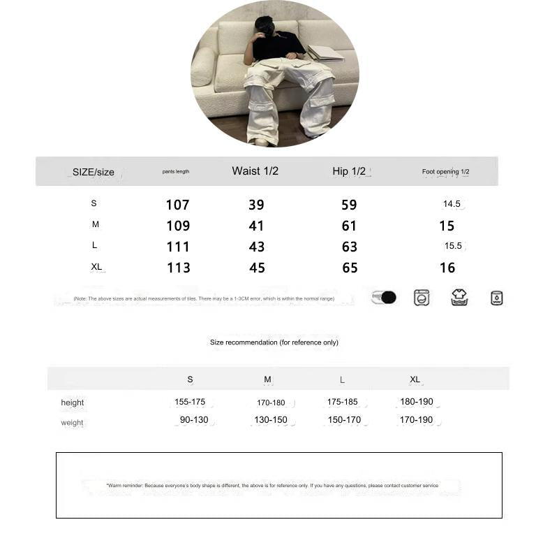 23AW Runway Designer B Vers. Off-White Distressed Cargo Work Pants Detachable