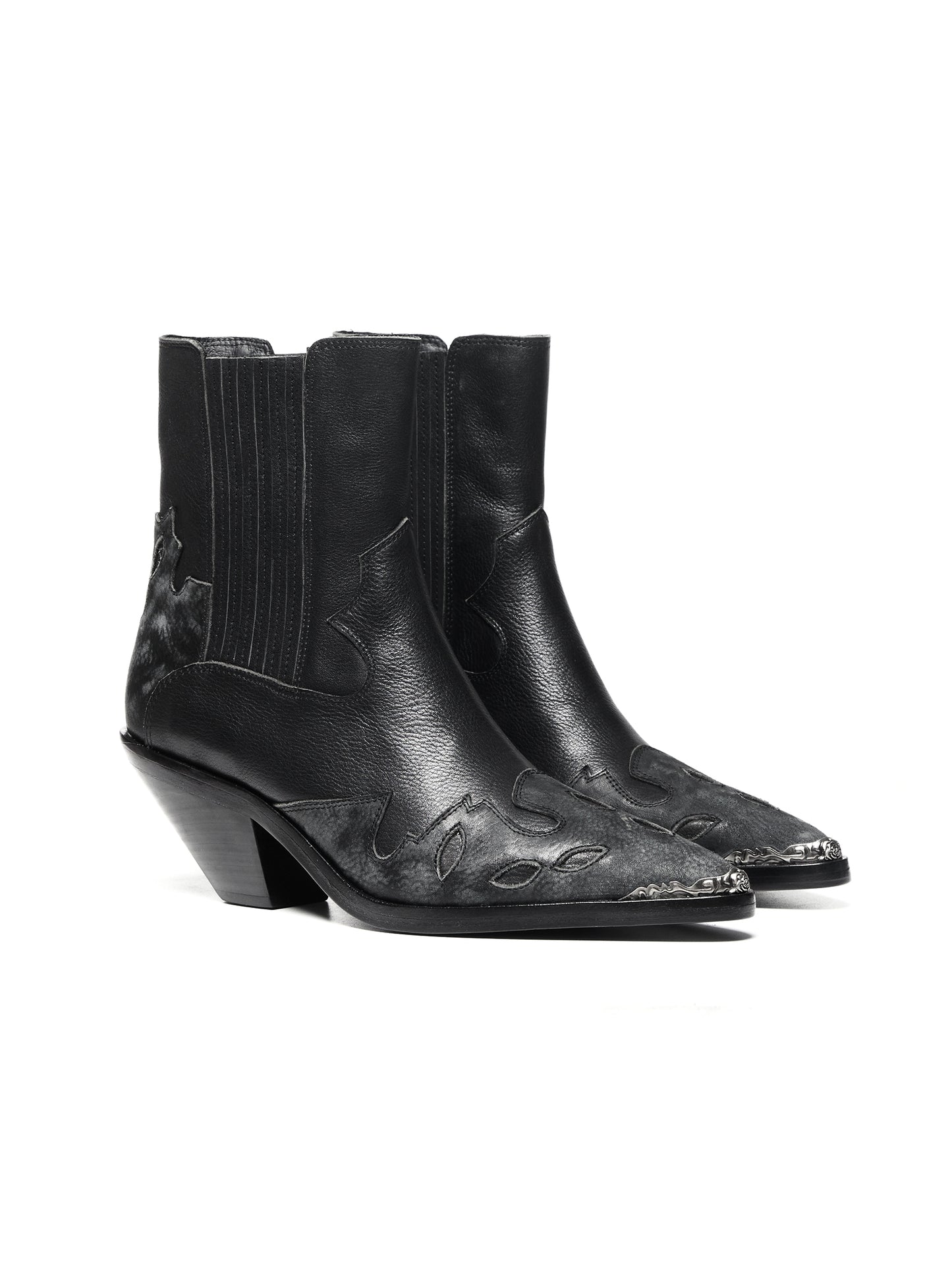 Top-Grain Leather Sole Chelsea Boots -Handcraft Distressed Western Metal Toe Cap