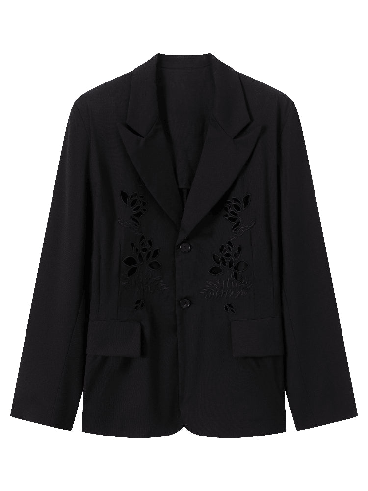Self-made Yohji 'Flower & Youth' Wool Blazer - Lotus Cut-Out Detailing