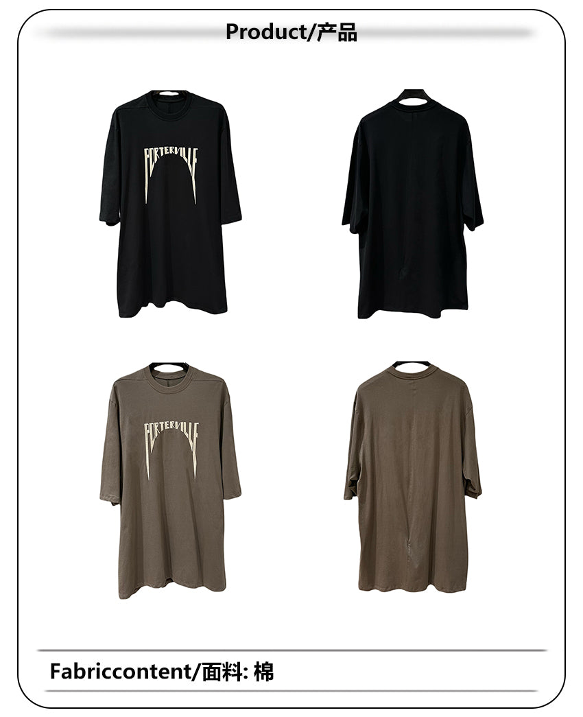 Dark Avant-garde Rick Owen Vibe High-Street Tee – Oversized Cotton Short Sleeve
