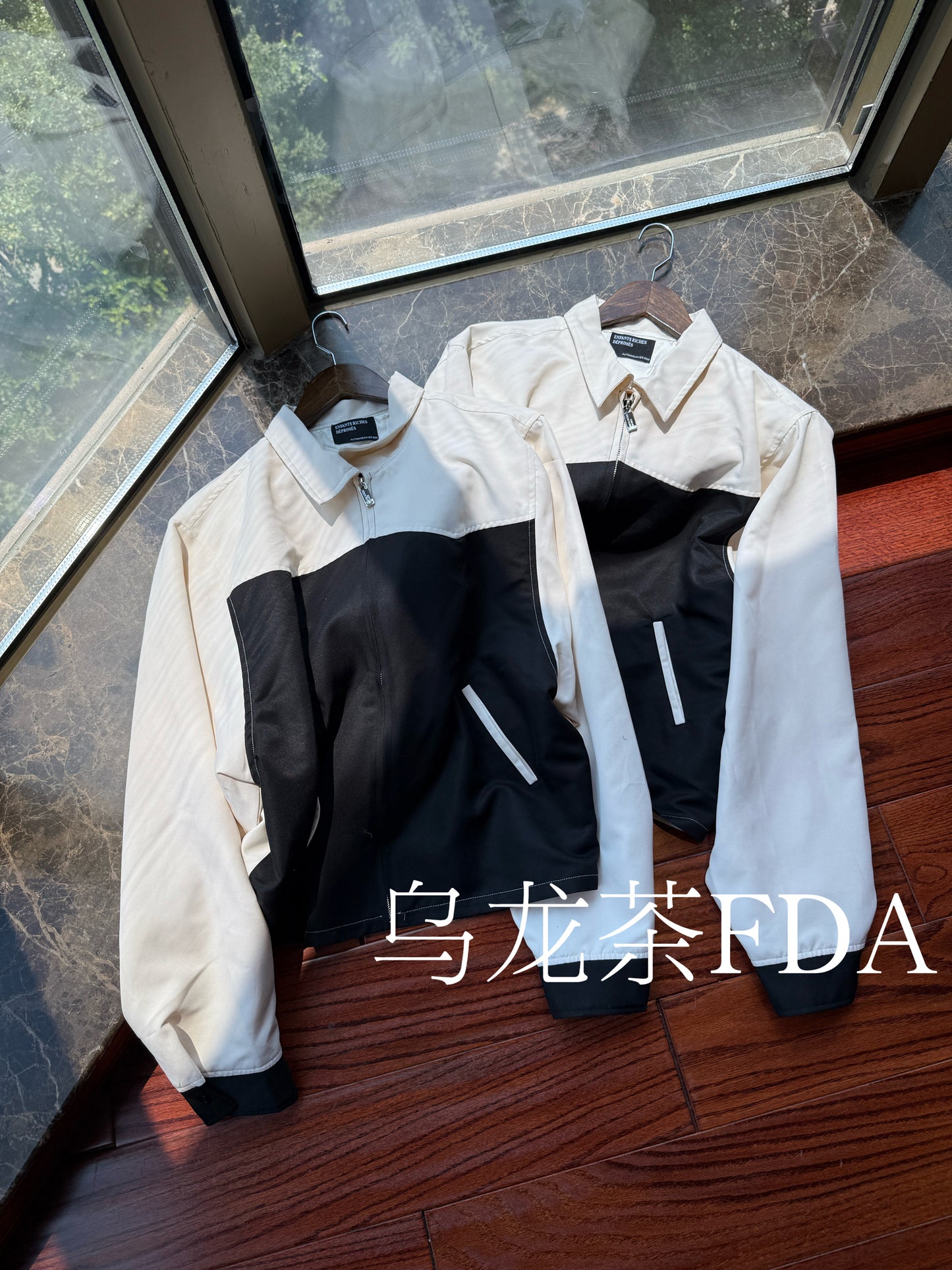 ERD AW20 White Blend Clown Embroidered Jacket - Distressed Wool Mix Bomber