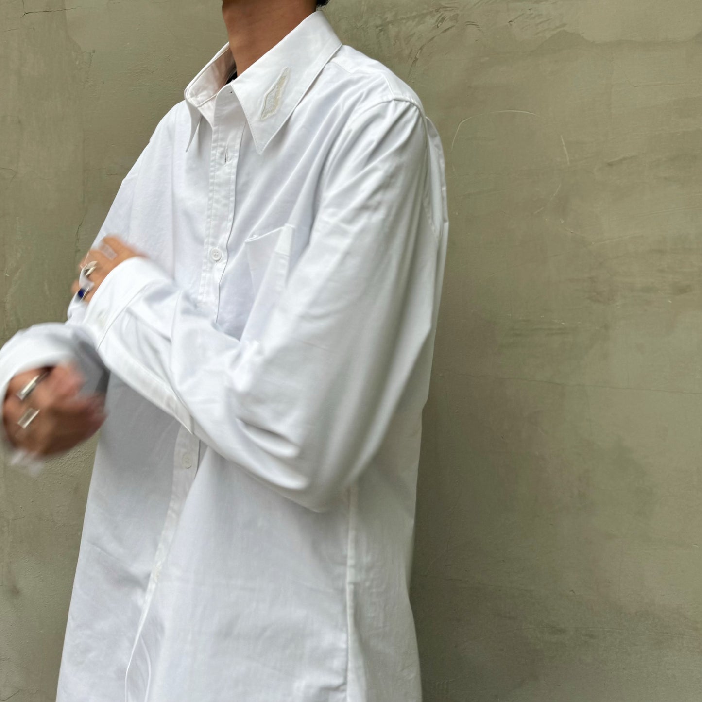 Self-made Yohji Dark Angel Wing Shirt – 02AW Archive Embroidered Design