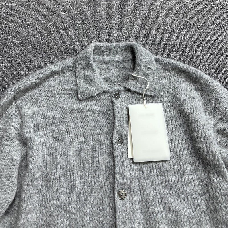 donclick 24FW Our Legacy Mohair Wool Blend Cardigan Light Grey Relaxed Fit Knit