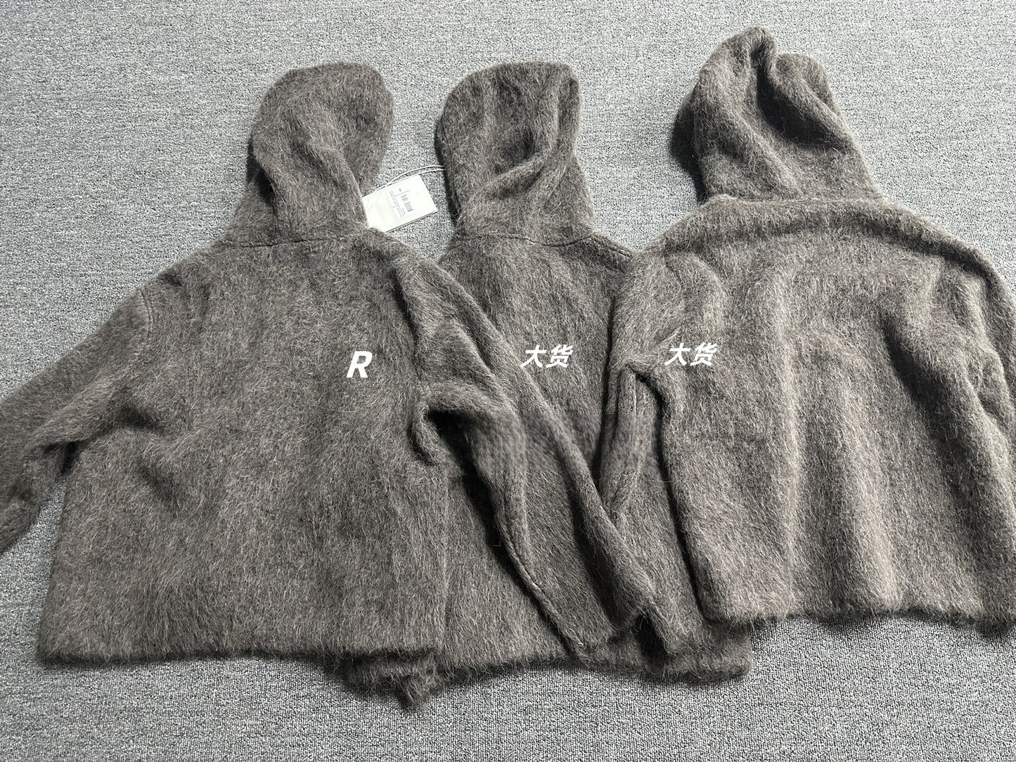 Self-made Our Legacy Grey Mohair Zip Cardigan – Wool Blend Relaxed Hooded Knit
