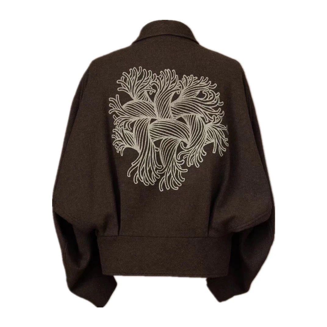 Self-made Nemeth Rope-Knit Back Wool Jacket - Curved Blade Design Coat