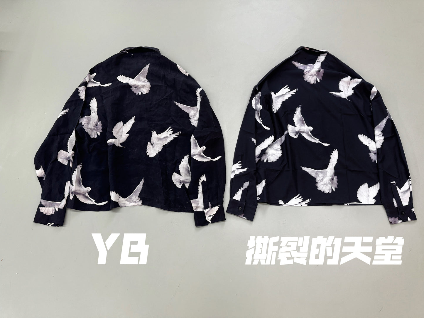 17AW AMIRI Peace Dove Print Silk Shirt - Chiffon-Ice Silk Blend