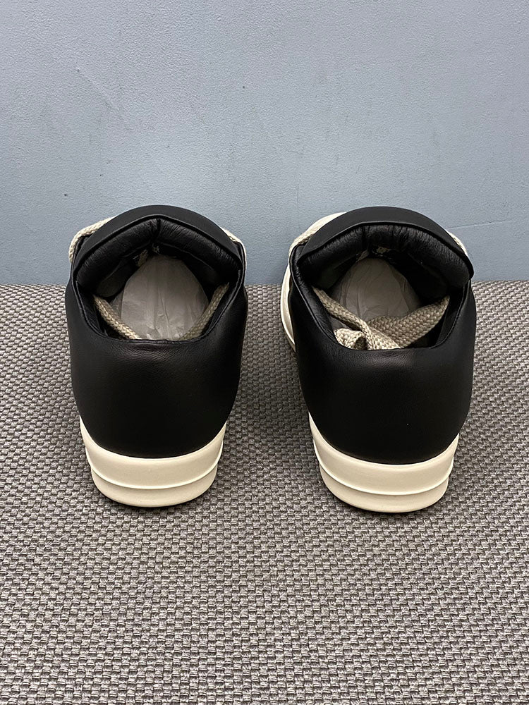 Custom-made Rick Owen Leather Platform Bread Sneakers BAPESTALOW Padded Shoes Inflatable