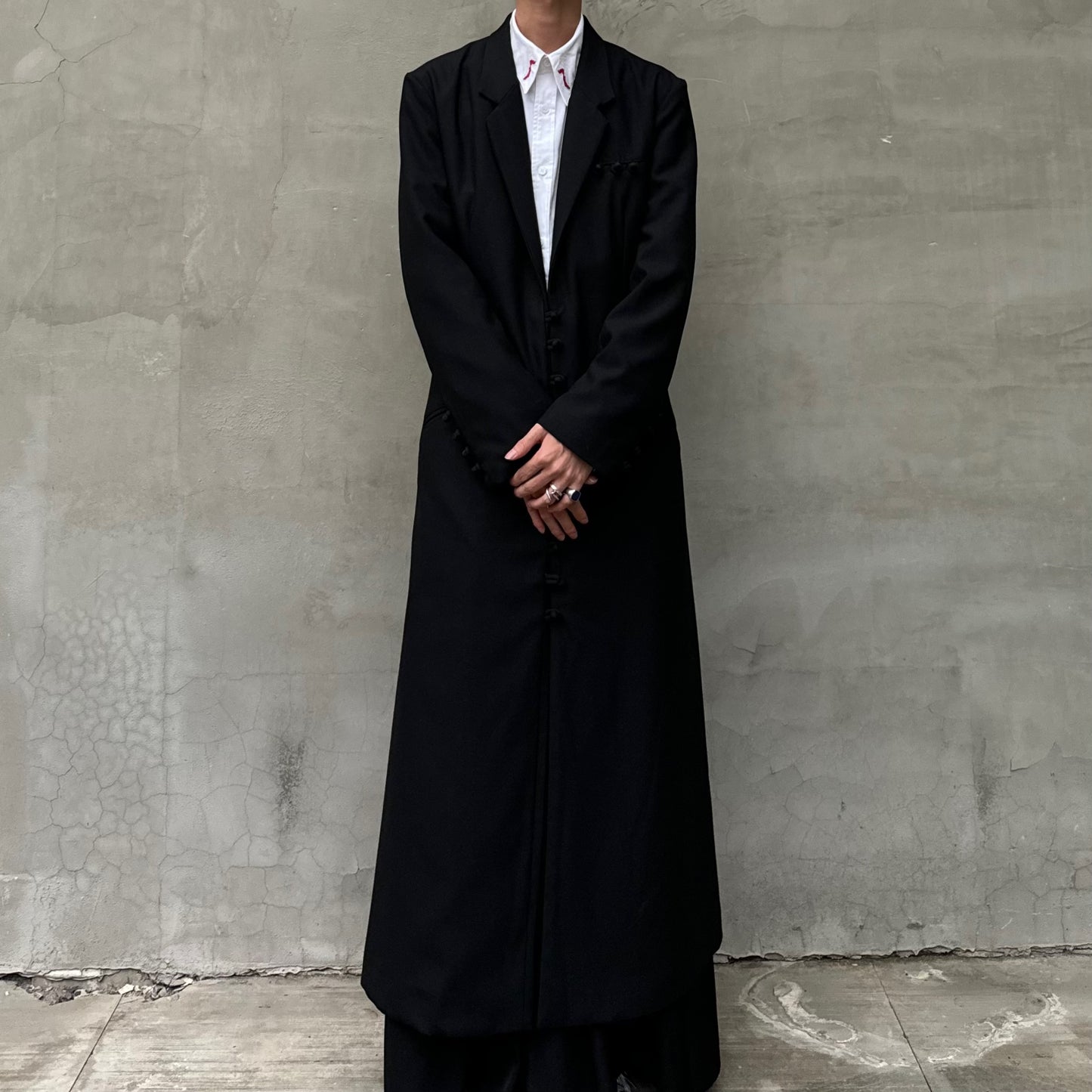 Self-made Yohji Dark Angel Wing Shirt – 02AW Archive Embroidered Design