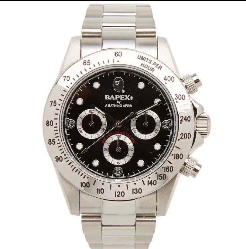 Self-made BAPEX TYPE 3 Triple-Eye Primate Head Watch - Panda Dial Quartz Chronograph